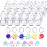 YGAOHF 36 Pcs Empty Paint Pots, Large empty Paint Pots with Lids, Easy Open Acrylic Paint Container Paint Strips for Kids Classroom School Painting Art Supplies