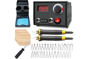 FIRElood LH30 Wood Burning Kit, Digitally Adjustable Temperature Wood Burner Pen Kit, Wood Burning Tool, Professional Wood Burner Tool Kit for Adults and Beginners Craft (LH30-2 New)