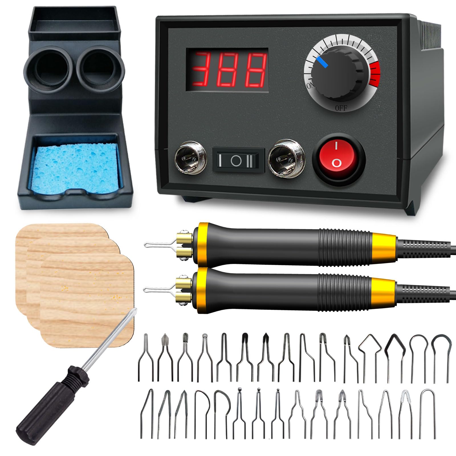 FIRElood LH30 Wood Burning Kit, Digitally Adjustable Temperature Wood Burner Pen Kit, Wood Burning Tool, Professional Wood Burner Tool Kit for Adults and Beginners Craft (LH30-2 New)