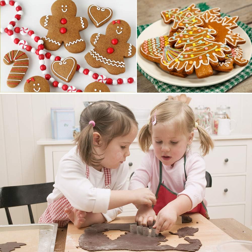 Cookie Cutter Set, Gyvazla 10PCS Cookie Cutter Stainless Steel Snowflake, Tree, Gingerbread Boy - Image 4