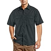 NY Threads Men's Work Shirt Two Pockets Short Sleeve Durable Work Wear