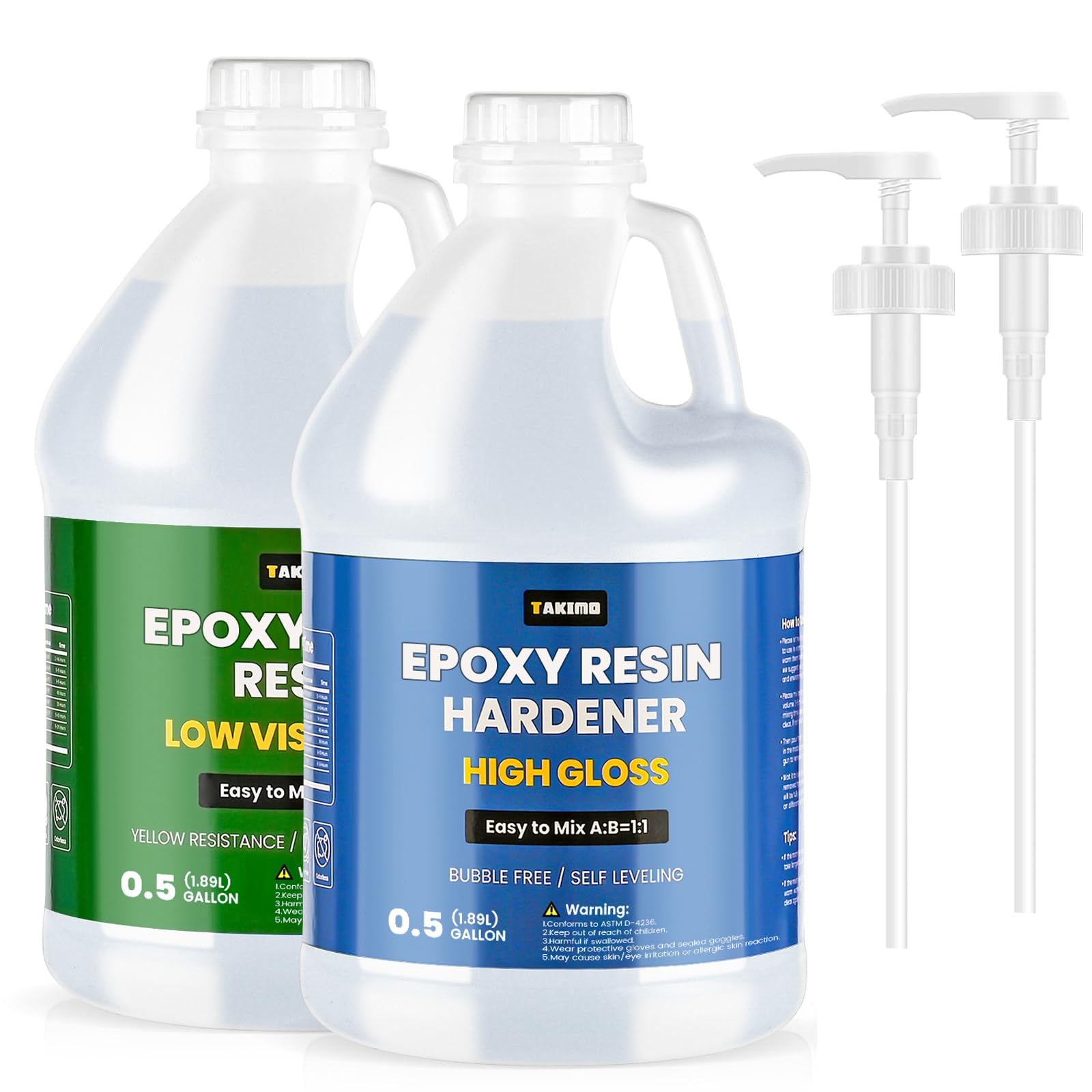 Photo 1 of 1 Gallon Crystal Clear Resin Kit,No Bubble & Not Yellowing Epoxy for Coating, Casting, Table Top,DIY, Bar Top, River Tables, Resin Art, Wood with Two Pumps