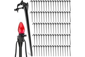 Jetec 120 Pieces Christmas Light Stakes Universal Yard Lawn Holiday 7.5 Inches Light Ground Stakes for C7 C9 String Lights Christmas Outdoor Lights Holders on Yards, Driveways (Black)