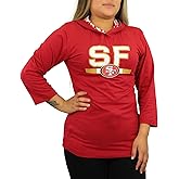 Zubaz Women's NFL Solid Team Color Lightweight Pullover, 3/4 Sleeve Hoodie With Zebra Wave Print Accents