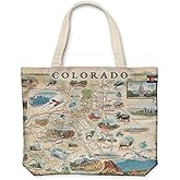 Xplorer Maps Canvas Tote Bag with Handles, Cloth Grocery Shopping Bag, Reusable & Eco-friendly Bag, 100% Cotton, Washable