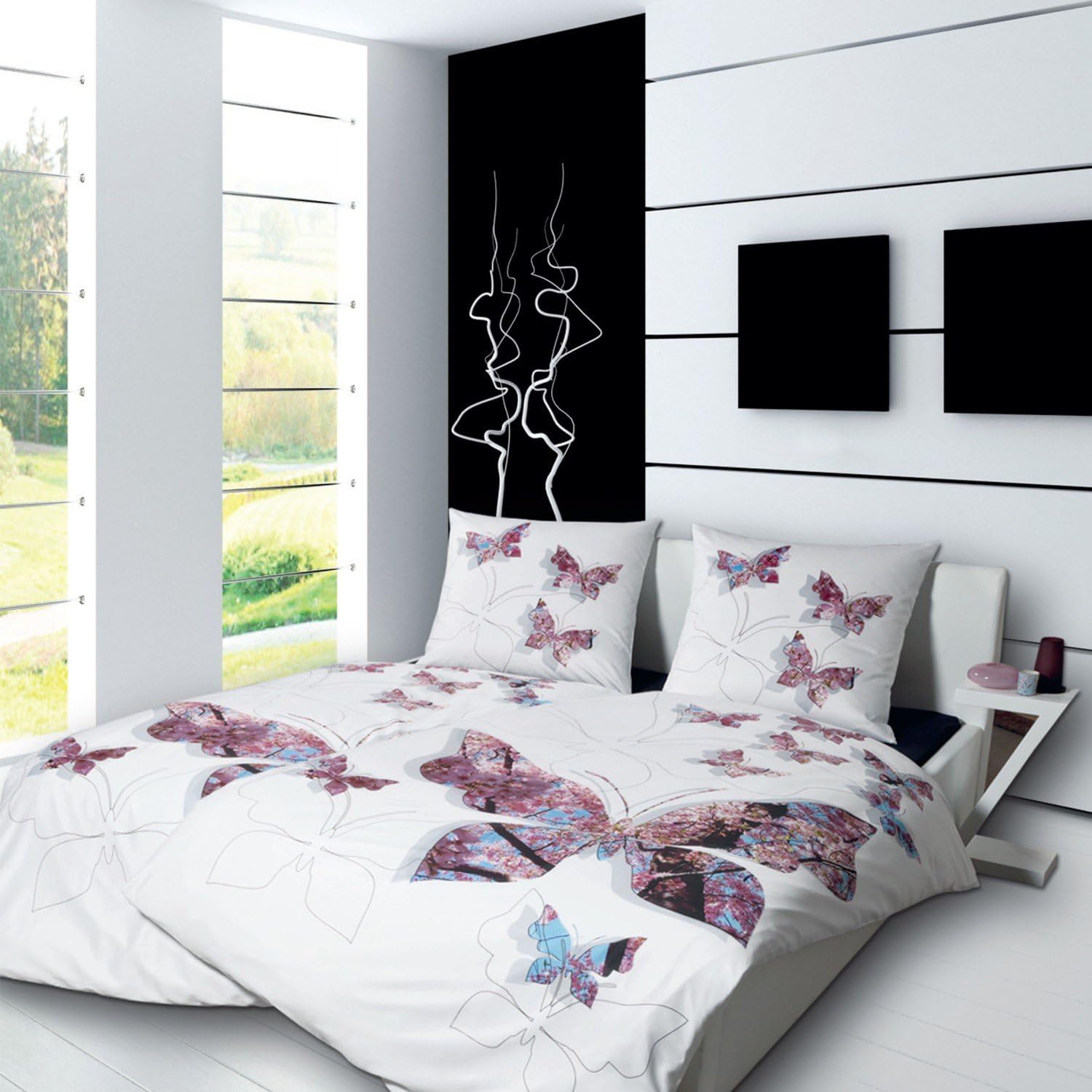 Janine Design Mako Satin Bettwasche Modern Art 4112 Kirschblute 135x200 Cm 80x80 Cm Amazon De Kuche Haushalt