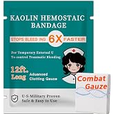 Quick Clot Gauze, First Aid Advanced Stop The Bleed Kit Combat Flexible Hemostatic Gauze-Bleed Stop Faster Wound Packing Medical,Survival Kit Supplies (3" x 12.5) (1)