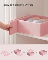 SONGMICS Drawer Organisers Set of 6 Foldable Fabric Storage Boxes Pink RDZ06PK view 6