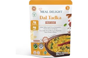 Meal Delight Jaipur Tempered Lentils, Indian Ready to Eat Lentil Curry, 12g Protein & 12g Fiber per Pouch, Plant-Based Gluten-Free, No Preservatives, Halal & Kosher Certified, Ready in 1.5 Minutes, Shelf-Stable Pouch, 10 oz Pack of 3