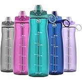 Pogo Plastic Water Bottle with Straw Lid and Carry Handle, Reusable, BPA Free, Dishwasher Safe, Perfect for Travel, School, Outdoors, and Gym | 32oz, 40oz