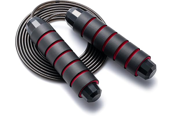 BOOMIBOO Jump Rope, Adjustable Jump Ropes,Skipping Rope Tangle-Free Rapid Speed with Ball Bearings for Women Men Kids,Exercis