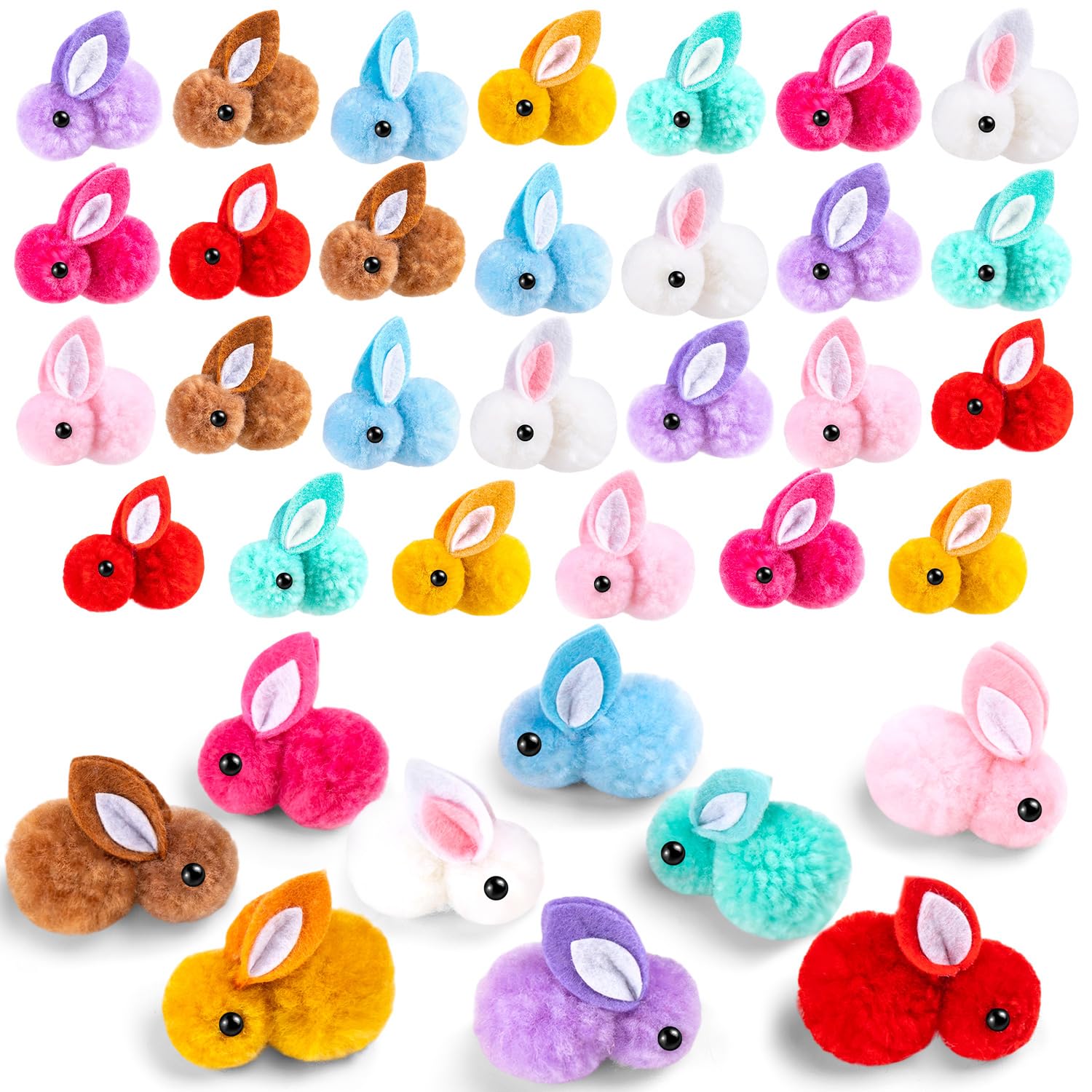 XZDMHF 36 Pcs Mini Plush Bunny, Easter Stuffed Rabbit Animals 9 Colors, Soft Tiny Stuffed Bunny Doll Plush Rabbit for Easter Basket Stuffers Party Decoration Gift Exchange