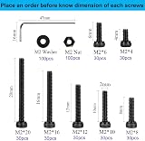 FandWay 410Pcs M2 Bolts Nuts Set DIN912 Hex Socket 12.9 Alloy Black view 3