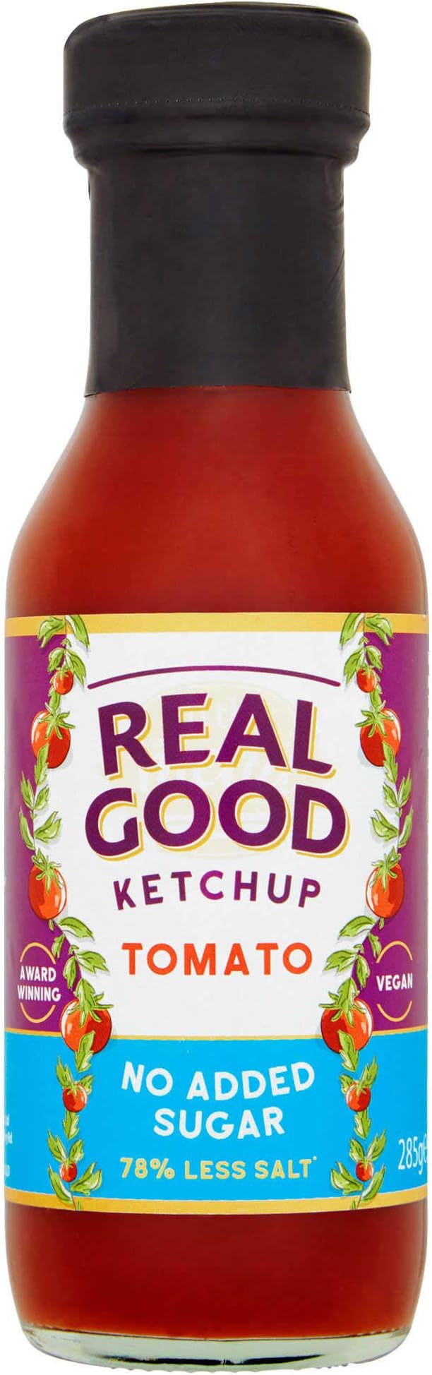 Real Good | Tomato Ketchup - No Added Sugar (Glass) | 1 X 285G