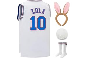 OKNOWN Lola #10 Space Mens Movie Jersey Looney Basketball Jersey with Head Hoop & Socks S-XXL