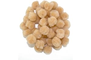 ART COVE 0.75 inch Beige Mini Craft Pom Poms 100 Pieces