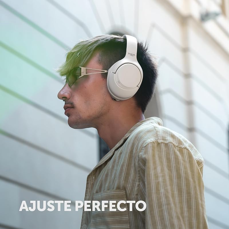 Cuffie auricolari Calm 2, Bluetooth, funzione Dual Pairing, cancellazione attiva del rumore ibrido e modalità ambiente, Aux-in, microfono, fascia regolabile. Batteria 60 H.