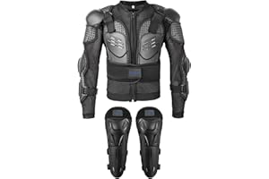 DBaoXiaoMu Kids Dirt Bike Gear for Teenager Youth, Motocross Armor Jacket Suit with Knee Pads Protection for Cycling Skateboard ATV MTB Skating