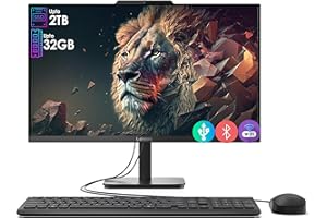 Lenovo All-in-One Desktop with Intel 4-Core Processor| 24 inch Full HD Display| 16GB DDR4 RAM, 256GB PCIe SSD| WiFi 6| Bluetooth| HDMI, USB, Ethernet Ports| Windows 11 Pro| For Business & Personal Use