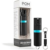 POM Premium Pepper Spray Keychain, Quick Release Access Flip Top Safety, Police Grade OC Formula with UV Marking Dye, 25 Precision Bursts, 10 Foot Effective Range, Made in USA