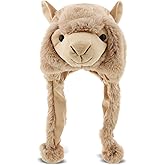 DolliBu Plush Hat – Soft Fleece Beanie with Ear Flaps, Warm Winter Hat for Kids, Teens & Adults – Funny Costume, One Size