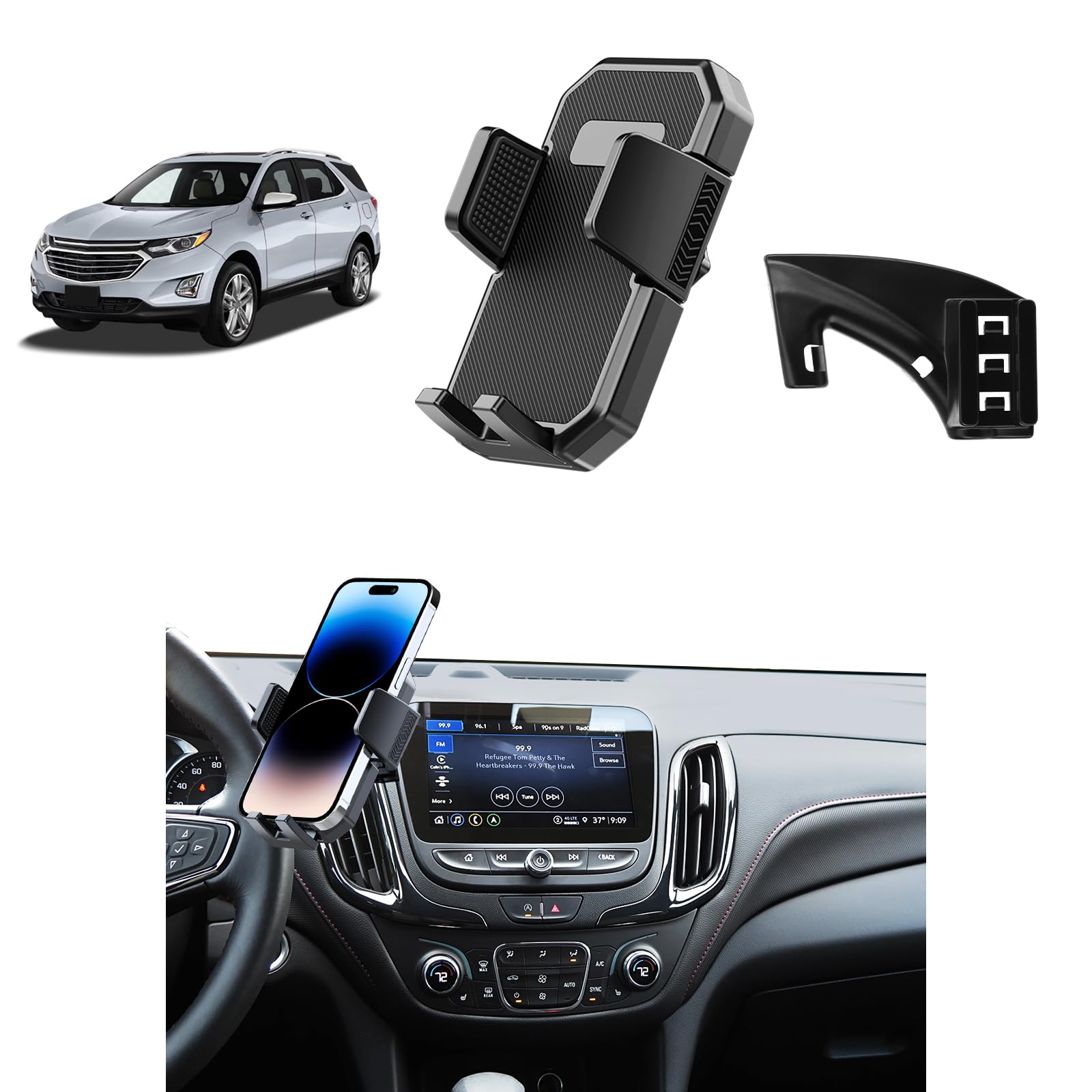 PZK Car Phone Mount for Chevrolet Equinox 2018 2019-2021 2022 2023 Accessories Chevy Car Phone Holder Auto Lock for Air Vent Hands Free 360° Rotation Cell Phone Automobile Cradles