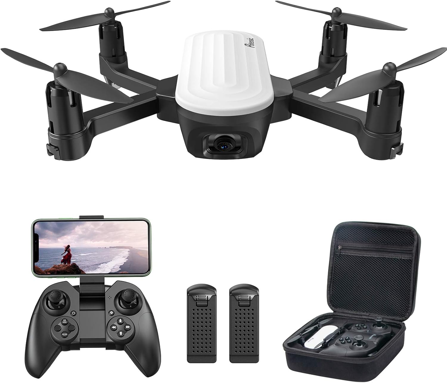 Drone, Drone Pliable avec Caméra pour Adultes Vidéo en Direct 4K HD FPV, Contrôle des Gestes