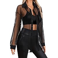 Avanova Women Hollow Out Crochet Cover Ups Sexy Top Sheer