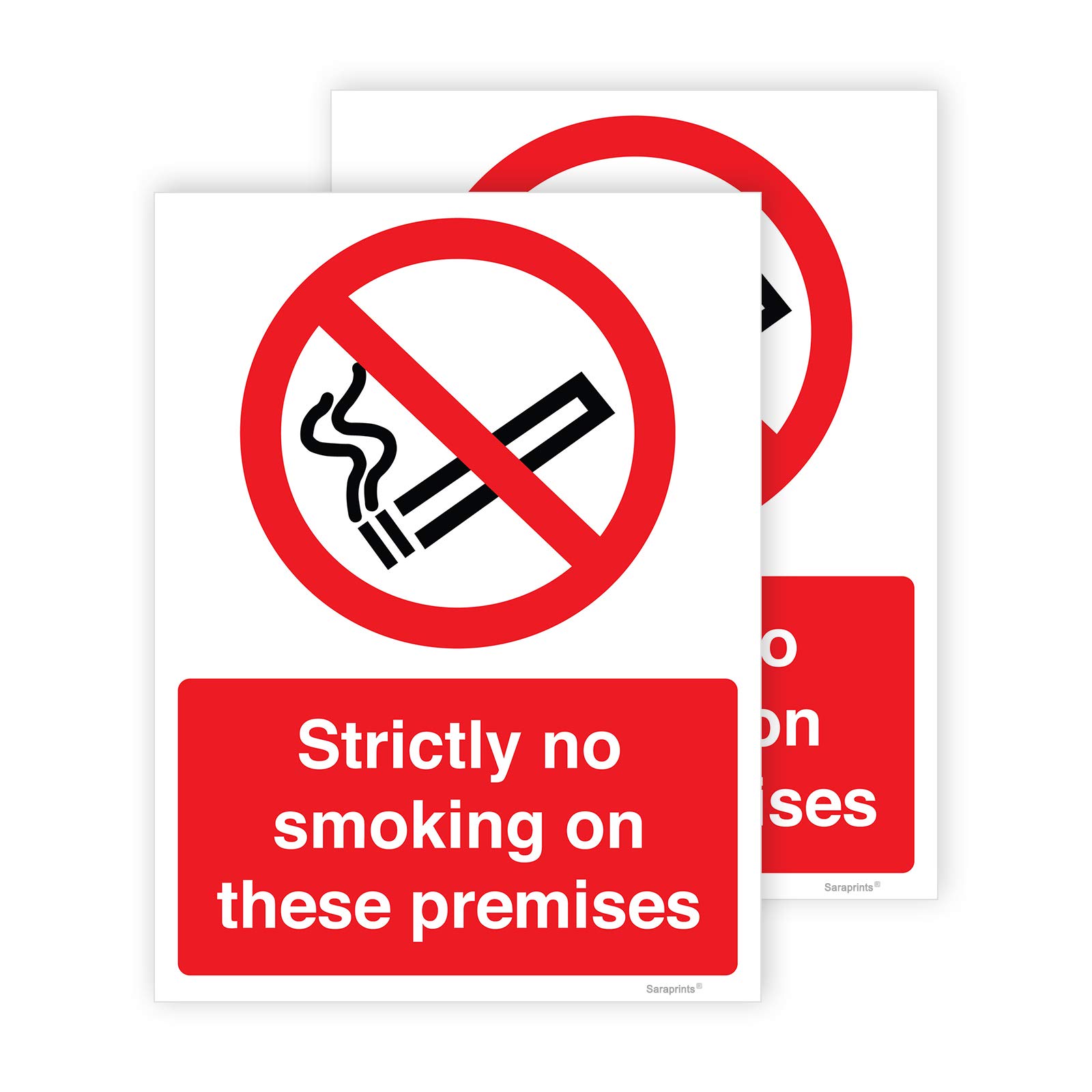 2 X No Smoking Stickers Self Adhesive Waterproof Stickers 150mm x 200mm V1101