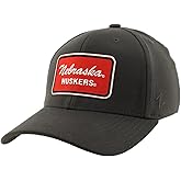 Nebraska Cornhuskers NCAA Officially Licensed Fitted Hat ZH Patch Brick Charcoal, Medium