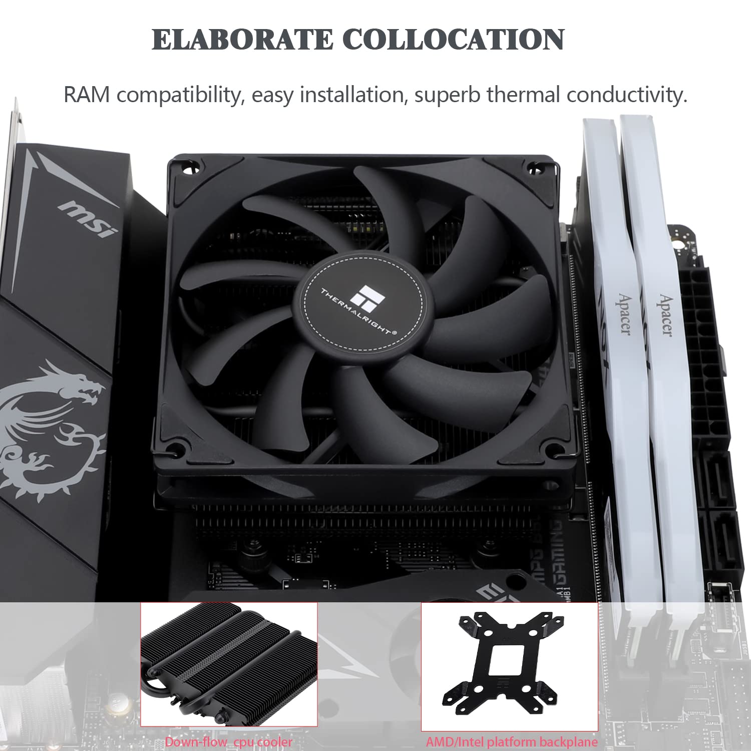 Thermalright AXP90 X36 Black Low Profile CPU Cooler, 36mm Height, TL-9015B Slim PWM CPU Fan, AGHP Technology, Computer ITX CPU Heatsink Cooler, for AMD:AM4 AM5/Intel 1150/1151/1200/1700