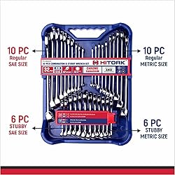 HITORK 32-Piece SAE & Metric Combination Wrench Set