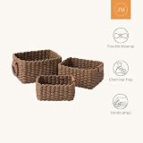 La Jolíe Muse Woven Storage Baskets Set of 3 Chocolate Recycled Paper Rope Bins view 5