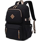 AO ALI VICTORY laptop backpack 15.6 inch anti theft travel backpacks for men and women large college bookbag work business daypack middle high school bag for girls boys teens students black
