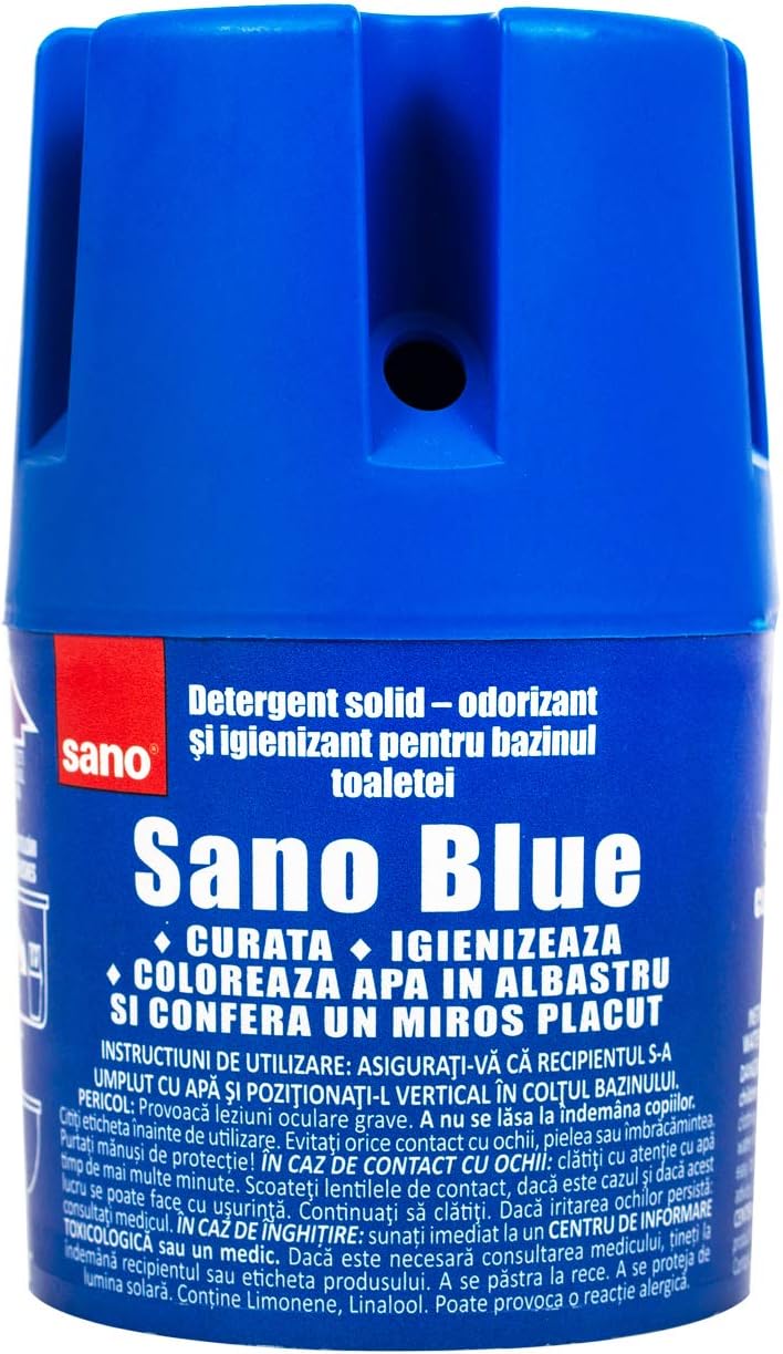Sano Blue Water Toilet Bowl Cleaner Long Lasting Air Freshener WC Tablet Pack of 1, 150 g (Pack of 1)