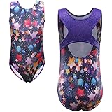 HUAANIUE Girl Dance Gymnastics Printing Tank Leotard