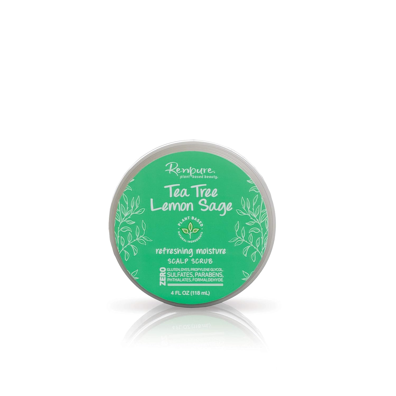 Renpure plant-based Beauty Tea Tree Lemon Sage Refreshing Moisture Scalp Scrub, 4 Fluid Oz : Beauty