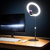 UBeesize 12" Desk Ring Light with Stand & Phone Holder - Adjustable Studio Light for Photography，Zoom Meetings, YouTube, TikT