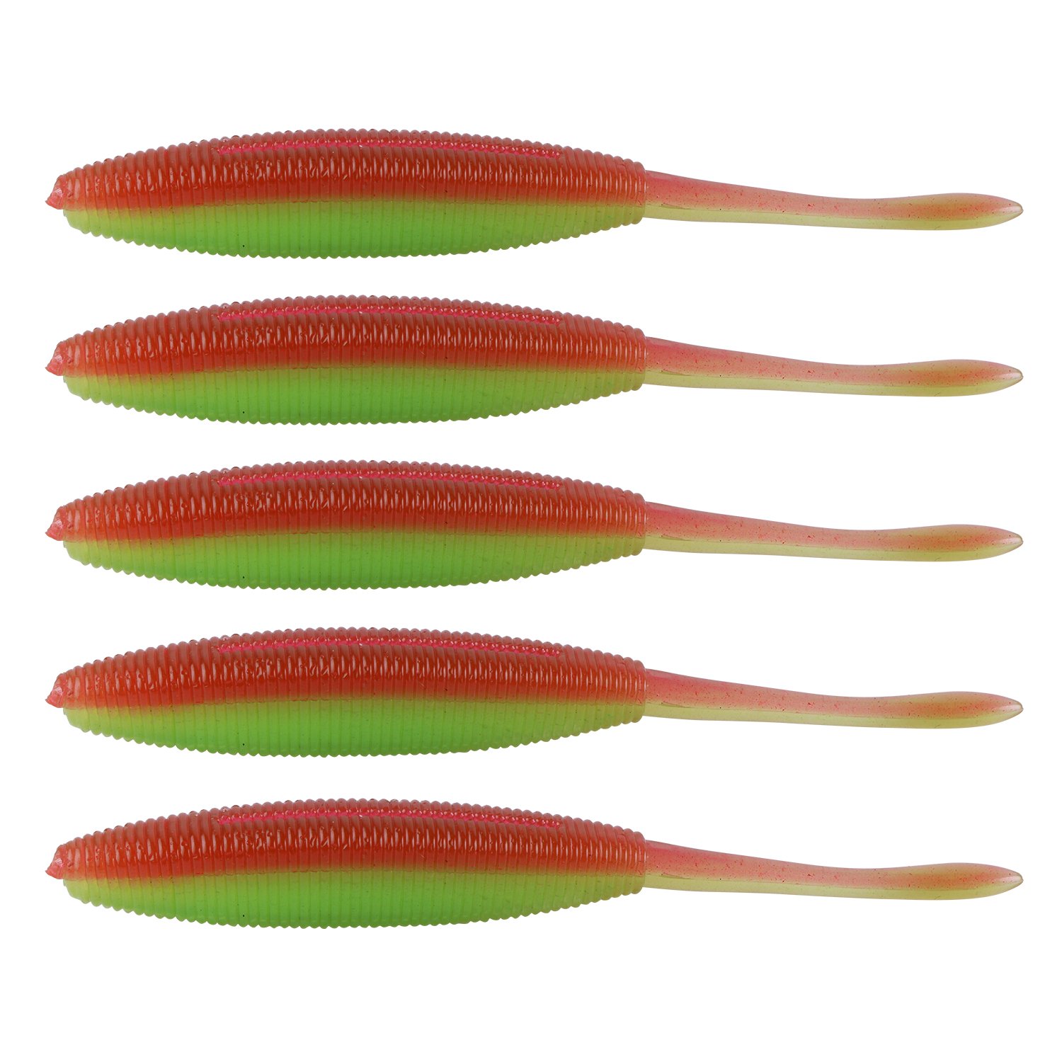 Yogayet 25PCS Soft Fishing Lures Worm Baits for Trout Bass Snakehead Freshwater Saltwater 3.94 Inch