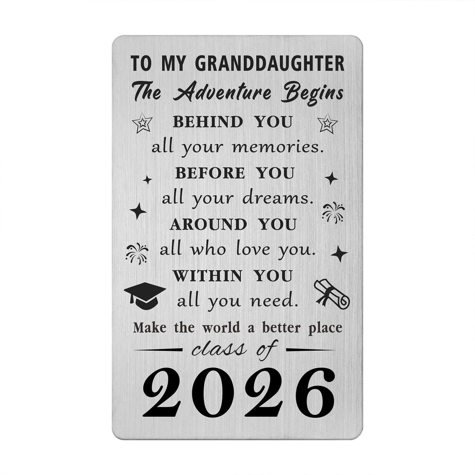 Gezxin Granddaughter Graduation Card 2025- Personalised Granddaughter Graduation Gifts from Nana and Papa- College High Middle School 5th 8th Grade Master Nurse Medical Graduate Present