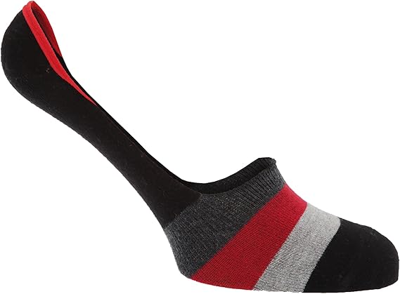 Amazon メンズコットンリッチストライプスニーカーから見えない靴下ソックス男性用 24 5 29 5cm ブラック グレー レッド スポーツソックス 通販