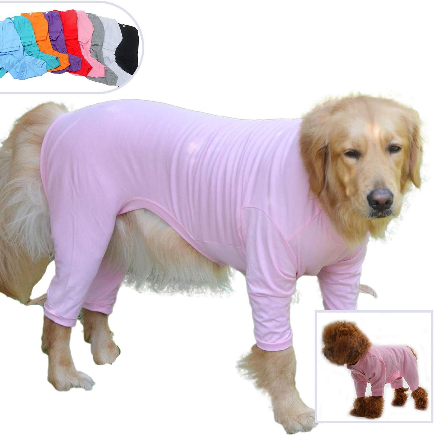 Lovelonglong Four Feet Dog Lightweight Pajamas, Pure