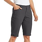 Willit Women's Shorts 13" Golf Hiking Long Shorts Knee Length Quick Dry Water Resistant Casual Summer