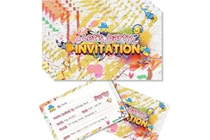 Graffiti-Themed Party Invitation Cards – Set of 20 Premium Yellow Invitations for Boys, Girls, Adults & Kids, Perfect for Cre