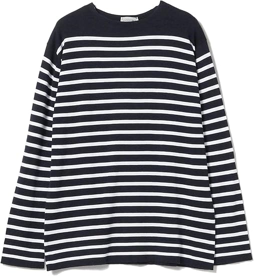 Amazon ビームスエフ Beams F ニット John Smedley 24ゲージ コットンボーダー ボートネック ニット メンズ Navy M セーター 通販