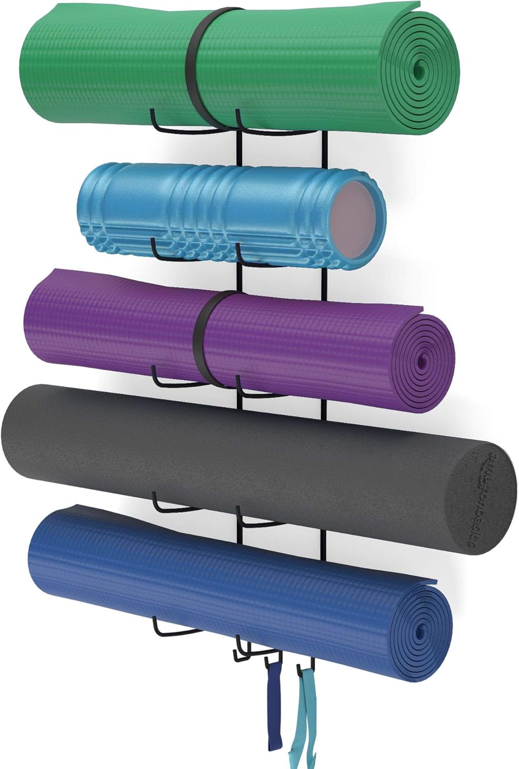 Wallniture Guru Yoga Mat Holder Wall Mount with 3 Hooks