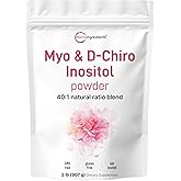 Micro Ingredients Myo-Inositol & D-Chiro Inositol Powder, 2lb (442 Servings) | 40:1 Ideal Ratio Inositol Supplement for Women | Supports Hormonal Balance & Ovarian Health | Non-GMO, Vegan, Filler-Free