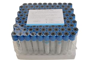 VNisenllc Pet Animals Lab Vacuum Blood Collection Tubes Buffered Sodium Coagulation Blood Collecting Tube Veterinary Supplies, 100pcs 2ml Light Blue