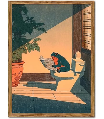 Amazon.com: Vintage Angry Frog - Japanese Art by Matsumoto Hoji