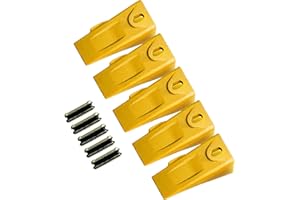 BDI Wear Parts 5 Pack 6737325 Excavator Bucket Teeth with 6737326 Flexpins, Bucket Tooth Compatible with Bobcat Style for Skid Steer and Mini Excavator-5Pk